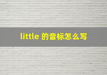 little 的音标怎么写